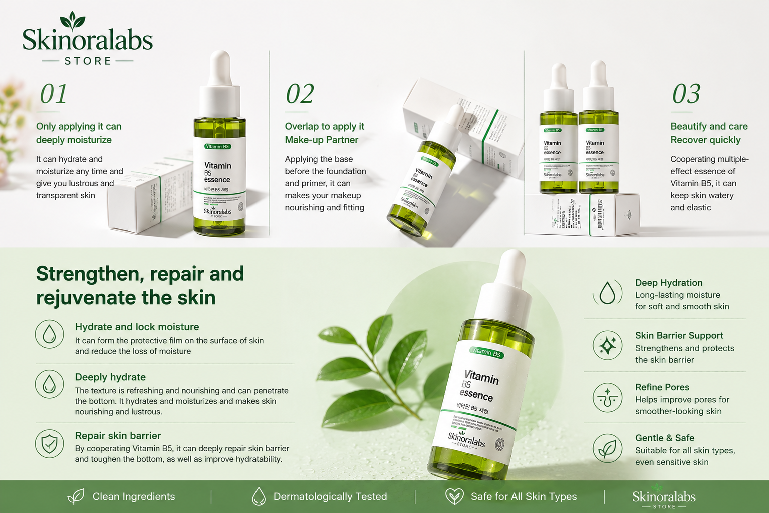 Skinoralabs Hyaluronic Acid B5 Hydrating Facial Serum