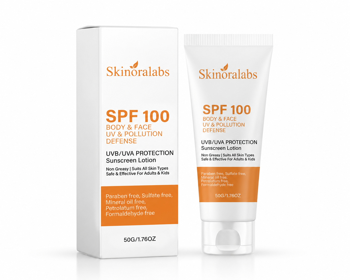 Skinoralabs SPF 100 Body & Face UV & Pollution Defense Sunscreen Lotion 50g